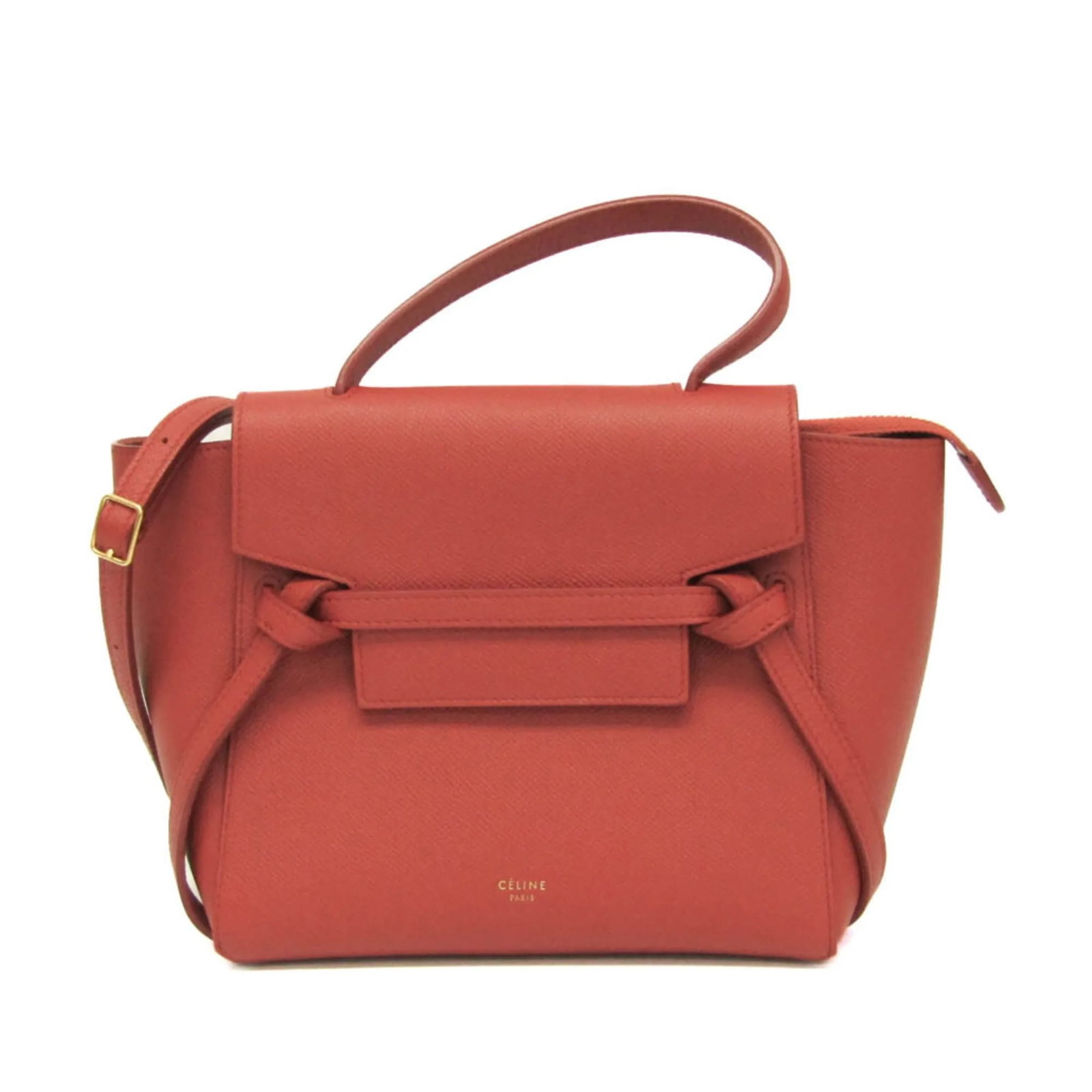 Red Textured Leather Celine Belt Bag 20cm Italy: Red Textured Leather Celine Belt Bag 20cm Italy This Celine Belt Bag is crafted from textured red leather and designed for women. It features a structured silhouette and is made in Italy. The bag is i