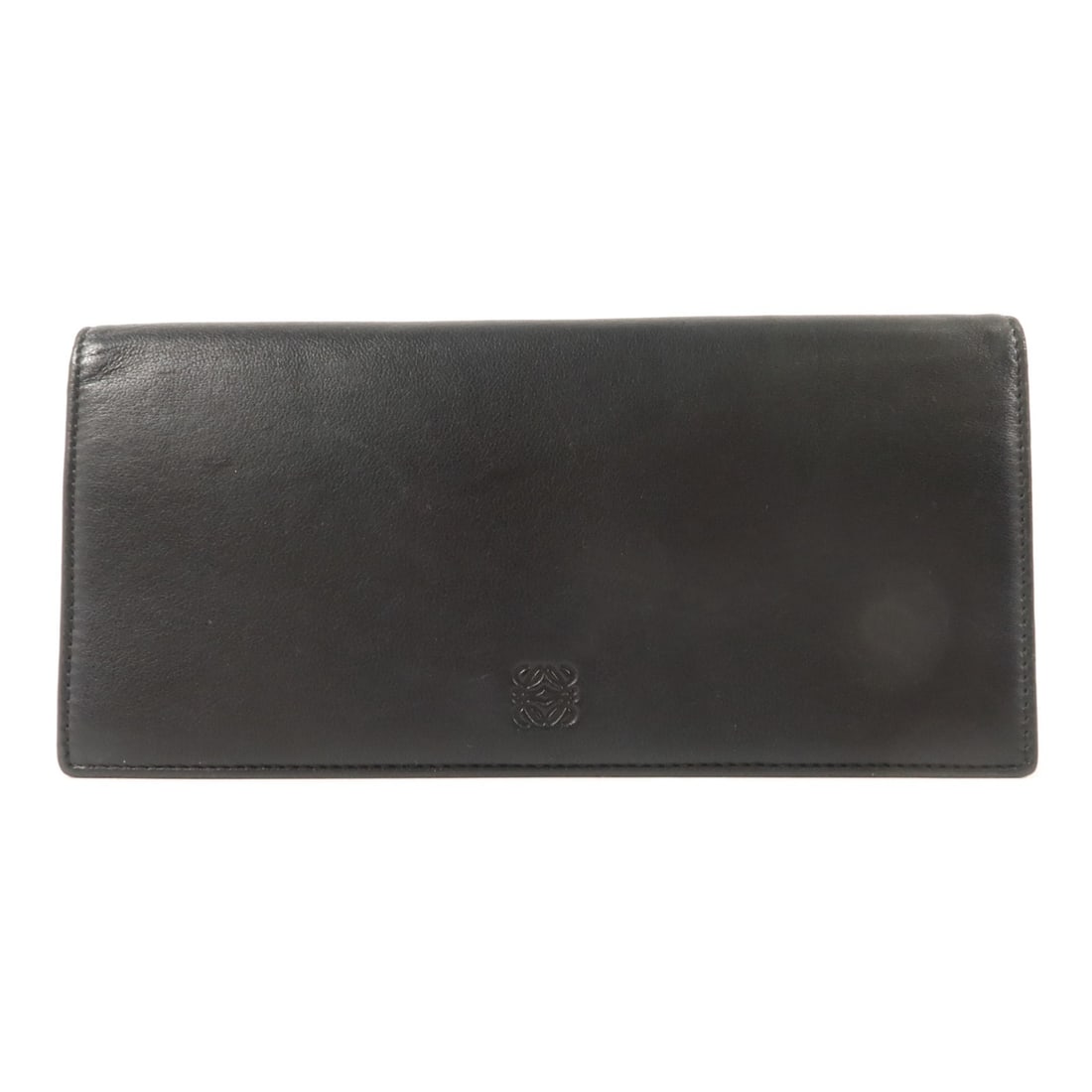 LOEWE Lambskin Bifold Wallet Long Black Unisex: LOEWE Lambskin Bifold Wallet Long Black Unisex This LOEWE long bifold wallet is crafted from black lambskin (sheep leather) and designed in a unisex regular size. It features a bifold purse style with