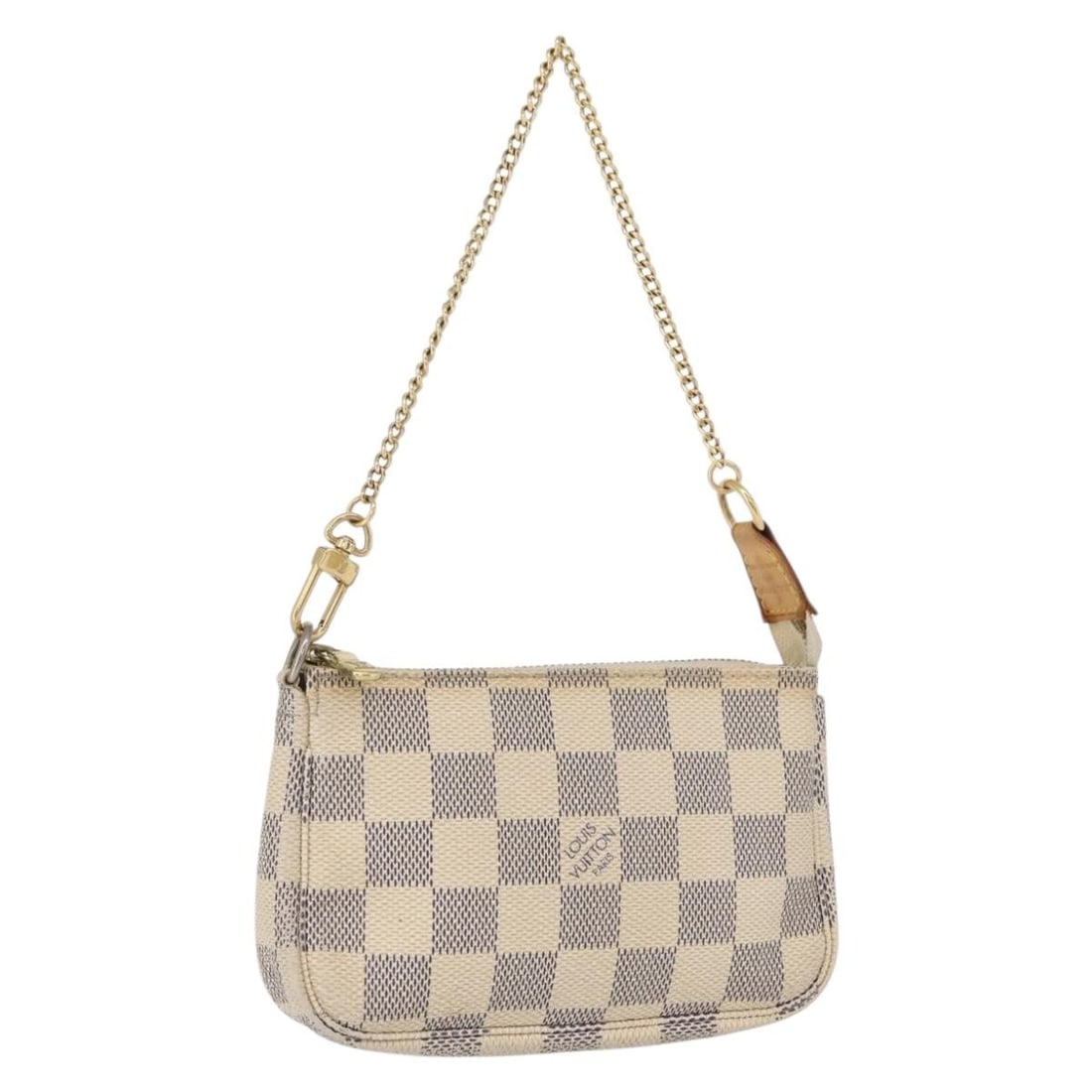 Louis Vuitton N63005 Mini Accessory Pouch Damier Azur Canvas: Louis Vuitton N63005 Mini Accessory Pouch Damier Azur Canvas A Louis Vuitton Damier Azur Mini Pochette Accessoires pouch in Damier Azur canvas. This accessory pouch is made in France and identified by