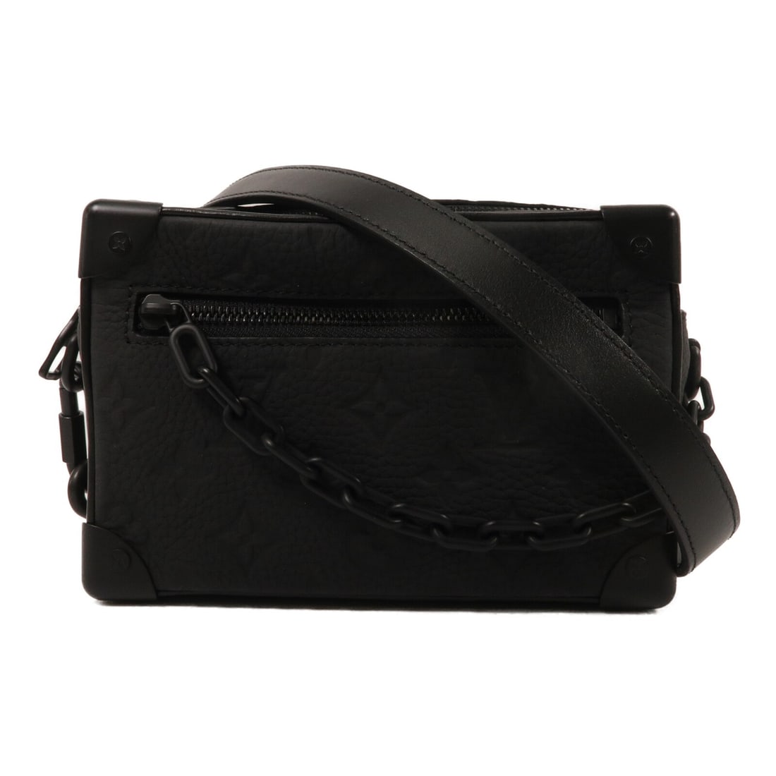 Louis Vuitton M55702 Mini Soft Trunk Taurillon Leather Shoulder Bag: Louis Vuitton M55702 Mini Soft Trunk Taurillon Leather Shoulder Bag A Louis Vuitton LV Mini Soft Trunk shoulder bag in BlackxBlack, model M55702. It is made from Monogram / Taurillon Clemence leather 