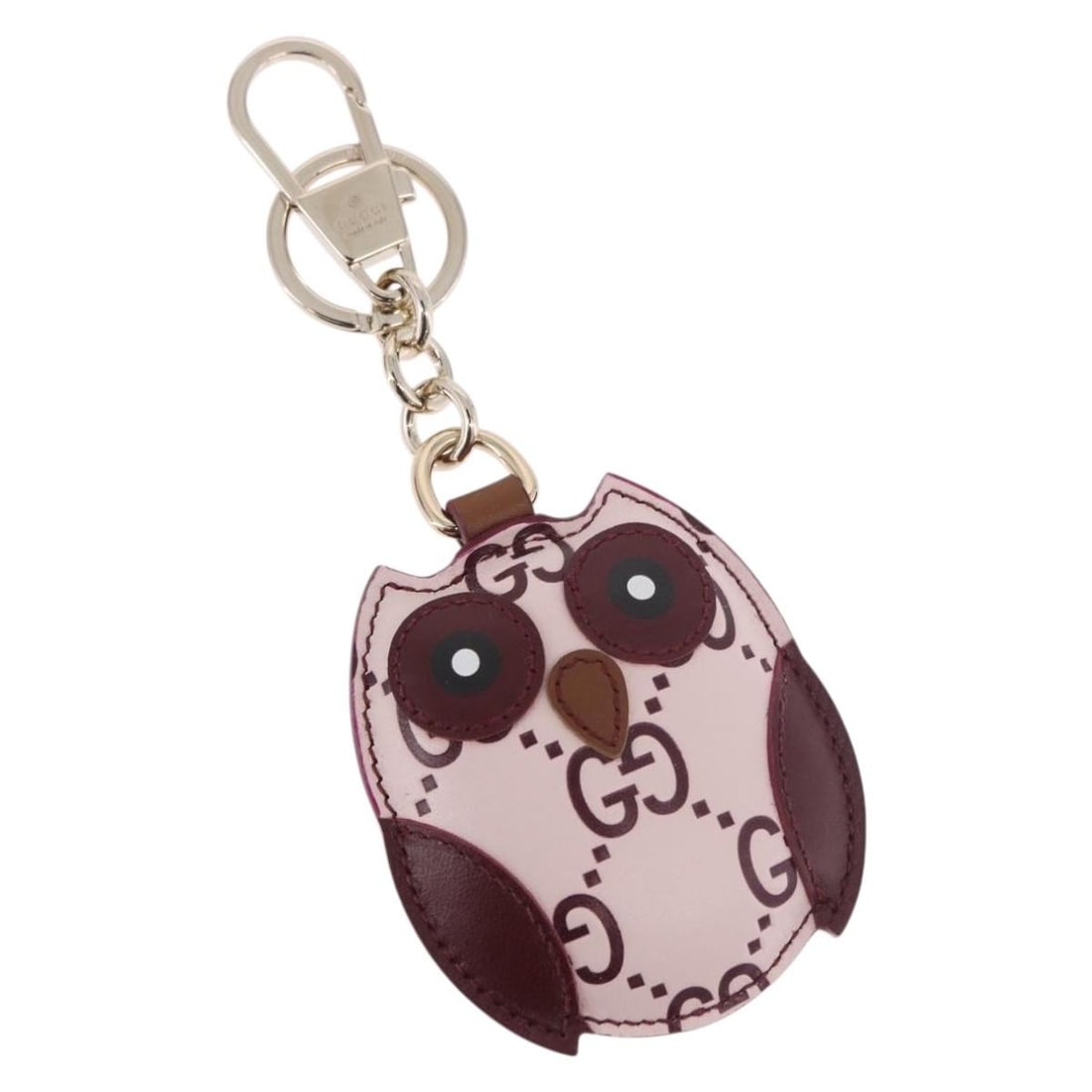 GUCCI 821813 pink leather Guccissima owl bag charm (1 of 10)