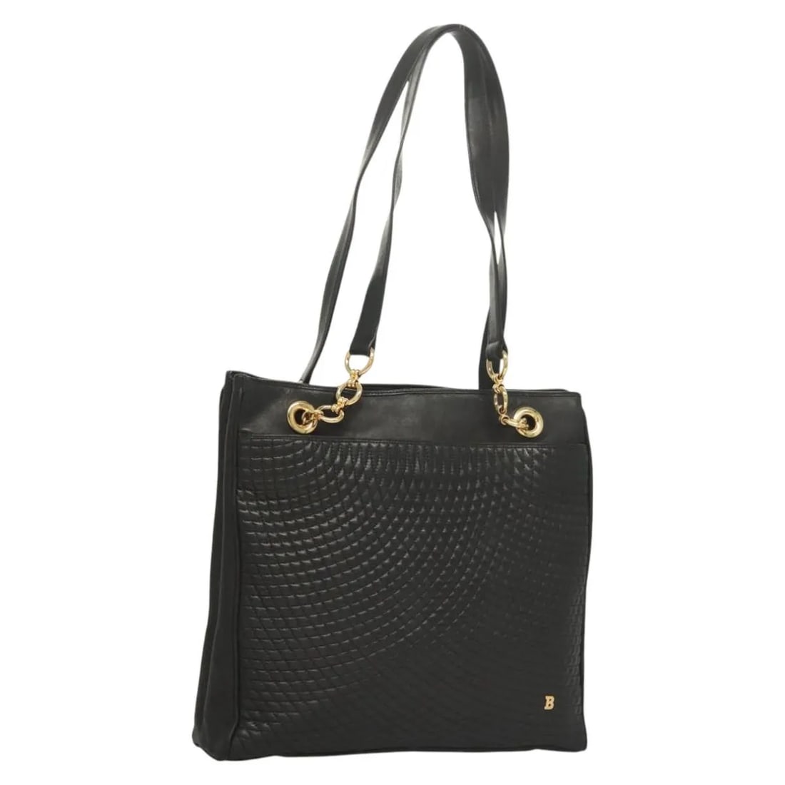 Bally Vintage Tote Bag in Black Quilted Leather: Bally Vintage Tote Bag in Black Quilted Leather This Bally vintage tote bag is crafted from quilted black leather and features a spacious design. Made in Italy, the bag is designed for women and inclu