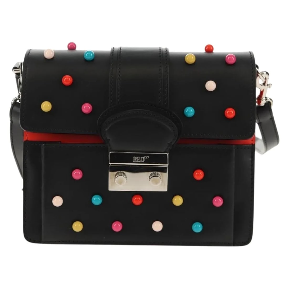 Black Leather Shoulder Bag Valentino Garavani Vintage: Black Leather Shoulder Bag Valentino Garavani Vintage This Valentino Garavani vintage shoulder bag features a black leather exterior with subtle signs of wear, including slight rubbing on the surface 