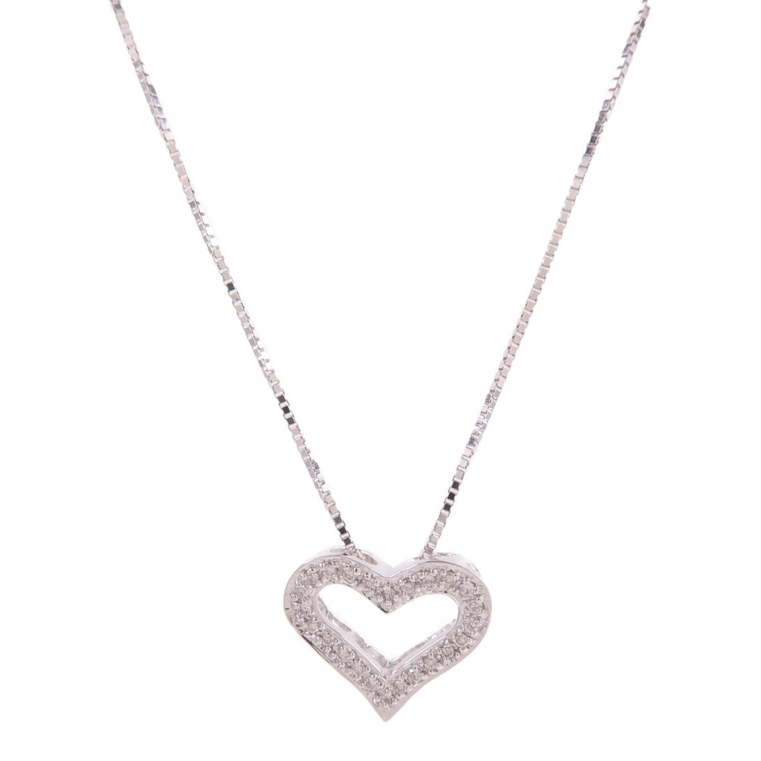 14K White Gold Diamond Pendant Necklace (1 of 9)