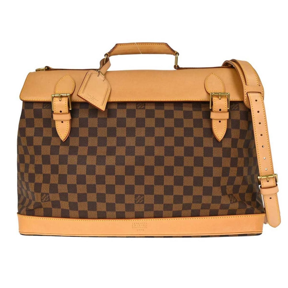 Louis Vuitton Damier Clipper Travel Bag M99039 100th Anniversary: Louis Vuitton Damier Clipper Travel Bag M99039 100th Anniversary Louis Vuitton Damier 100th Anniversary Clipper Travel Bag, model M99039, made in France. This extra large top handle bag features a che