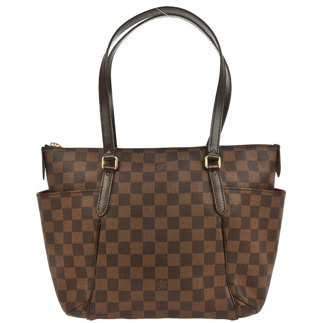 Louis Vuitton Totally PM Damier Ebene Canvas Tote N41282: Louis Vuitton Totally PM Damier Ebene Canvas Tote N41282 Louis Vuitton Totally PM tote handbag in Damier canvas and leather with an Ebene check pattern. This medium tote features double handles, a zip