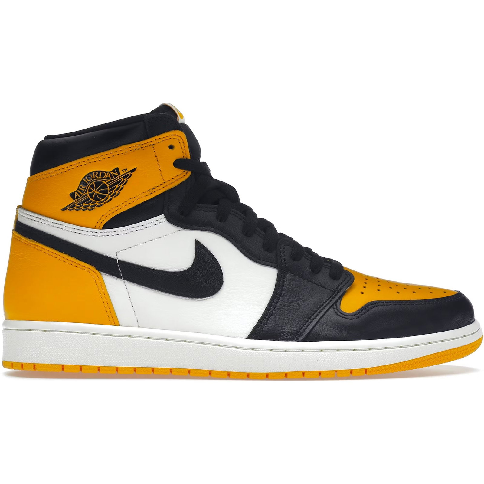 Nike Jordan 1 Taxi High Top Sneakers 6 M 7.5 W: Nike Jordan 1 Taxi High Top Sneakers 6 M 7.5 W The Nike Jordan 1 Retro High OG Taxi is an authentic sneaker presented in unworn condition. This model features the classic high-top silhouette and signa