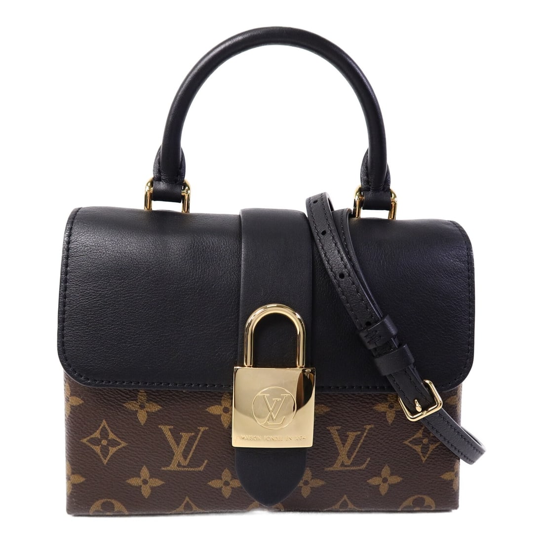 Louis Vuitton Locky BB M44141 Monogram 2 Way Handbag Brown Black: Louis Vuitton Locky BB M44141 Monogram 2 Way Handbag Brown Black This Louis Vuitton Locky BB 2-way shoulder handbag features the iconic monogram pattern in brown and black. Crafted from durable PVC co