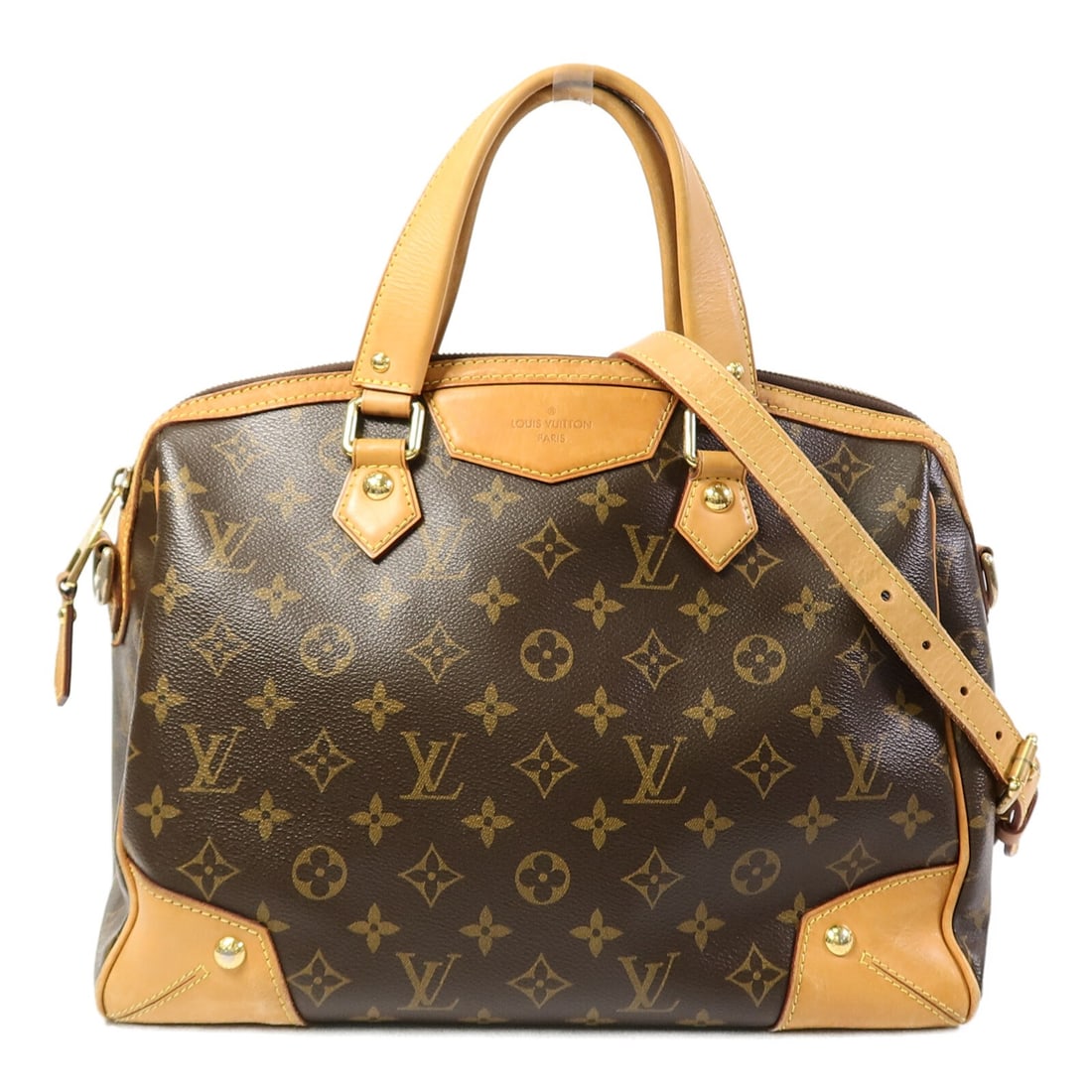 Louis Vuitton Retiro PM Monogram 2way Handbag M40325 Brown: Louis Vuitton Retiro PM Monogram 2way Handbag M40325 Brown A Louis Vuitton Retiro PM 2way shoulder bag in brown Monogram and PVC coated canvas. It features a shoulder strap, a handle length of 32.5 cm