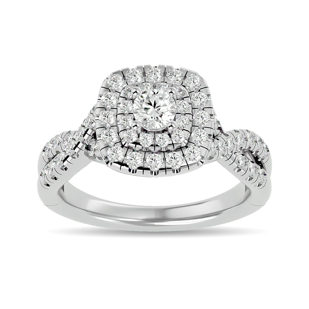 Diamond 1 Ct.tw Round-cut Engagement Ring in 14K White Gold: Diamond 1 Ct.tw Round-cut Engagement Ring in 14K White Gold 14k White Gold Stone Color: G-h Stone Clarity: I1 Each ring is presented in standard size 6.5. Complimentary resizing is available between s
