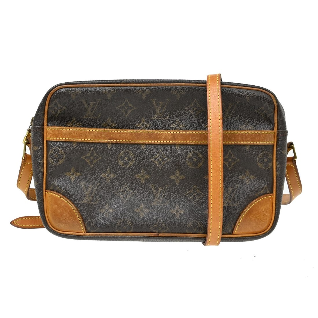 Louis Vuitton Trocadero 27 Monogram Canvas Crossbody Bag M51274: Louis Vuitton Trocadero 27 Monogram Canvas Crossbody Bag M51274 Vintage Louis Vuitton Trocadero 27 crossbody shoulder bag in Monogram canvas with leather strap details. It features a zip closure, brow