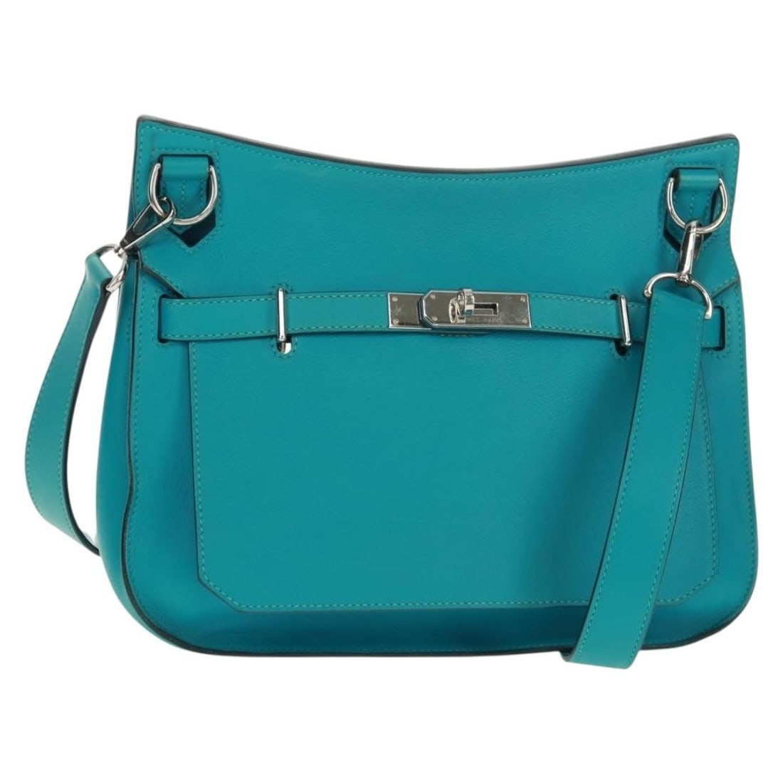 Hermes Gypsy Shiel 28 Swift leather shoulder bag turquoise blue: Hermes Gypsy Shiel 28 Swift leather shoulder bag turquoise blue Hermes Gypsy Shiel 28 shoulder bag in turquoise blue leather with silver-tone accents. Made in France, this women's shoulder bag include