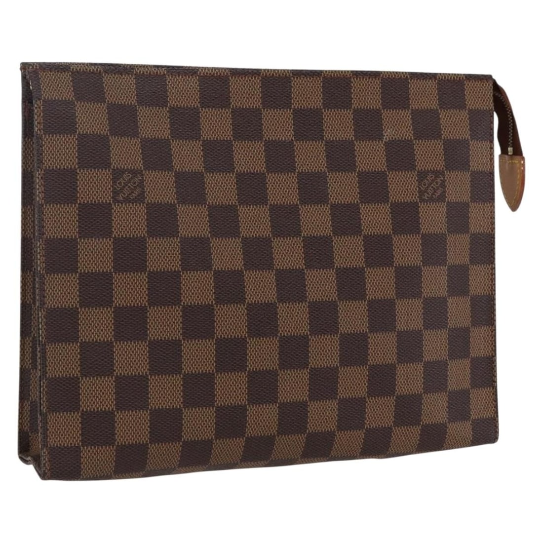Louis Vuitton Damier Ebene Canvas Toiletry Pouch 26 N47543 France: Louis Vuitton Damier Ebene Canvas Toiletry Pouch 26 N47543 France This is a Louis Vuitton Damier Ebene Poche Toilette 26 pouch crafted from Damier Ebene canvas. The pouch features a rectangular silhou