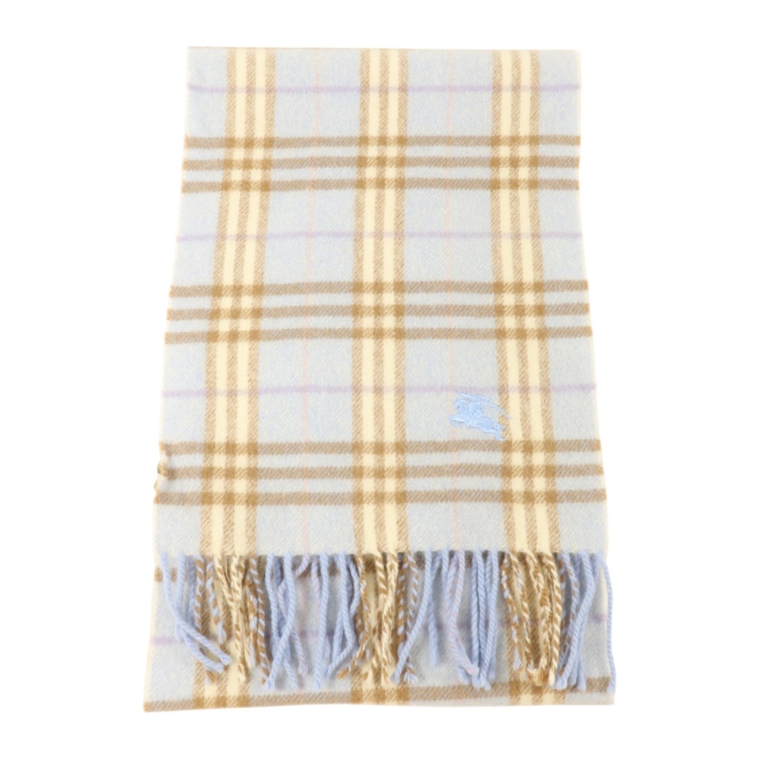 Burberry Wool Cashmere Scarf Blue Brown Multicolor 25cm x 160cm: Burberry Wool Cashmere Scarf Blue Brown Multicolor 25cm x 160cm A Burberry scarf in blue and brown multicolor, made from wool and cashmere. It measures 25 cm x 160 cm and is offered in very good AB co