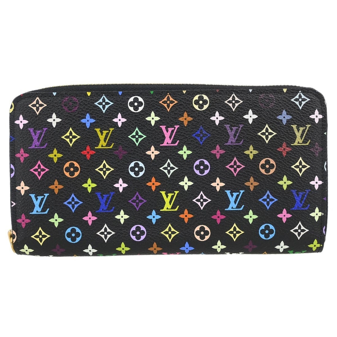 Louis Vuitton M60243 Zippy Wallet Black Monogram Multicolor Canvas: Louis Vuitton M60243 Zippy Wallet Black Monogram Multicolor Canvas Louis Vuitton Zippy Wallet in black Monogram Multicolor canvas with leather trim and logo accents. This women's wallet features a zip