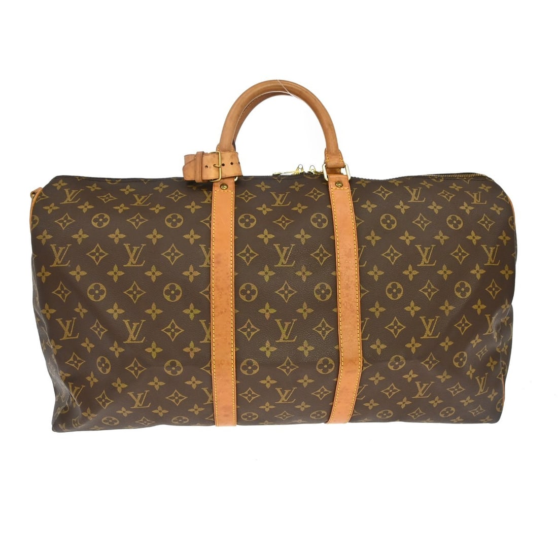 Louis Vuitton Keepall Bandouliere 55 Monogram Travel Duffle Bag M41414: Louis Vuitton Keepall Bandouliere 55 Monogram Travel Duffle Bag M41414 Louis Vuitton Keepall Bandouliere 55 travel bag in Monogram canvas with leather parts, featuring a zip closure, double handles, a