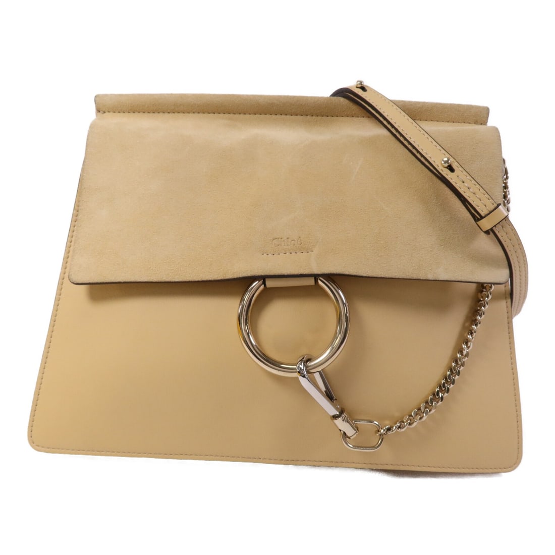 Chloe Faye Large Yellow Calfskin Shoulder Bag Gold Tone Hardware: Chloe Faye Large Yellow Calfskin Shoulder Bag Gold Tone Hardware A Chloe Faye large shoulder bag in yellow calfskin (cowhide) leather. It features a shoulder strap, a magnetic pocket, and one inside z