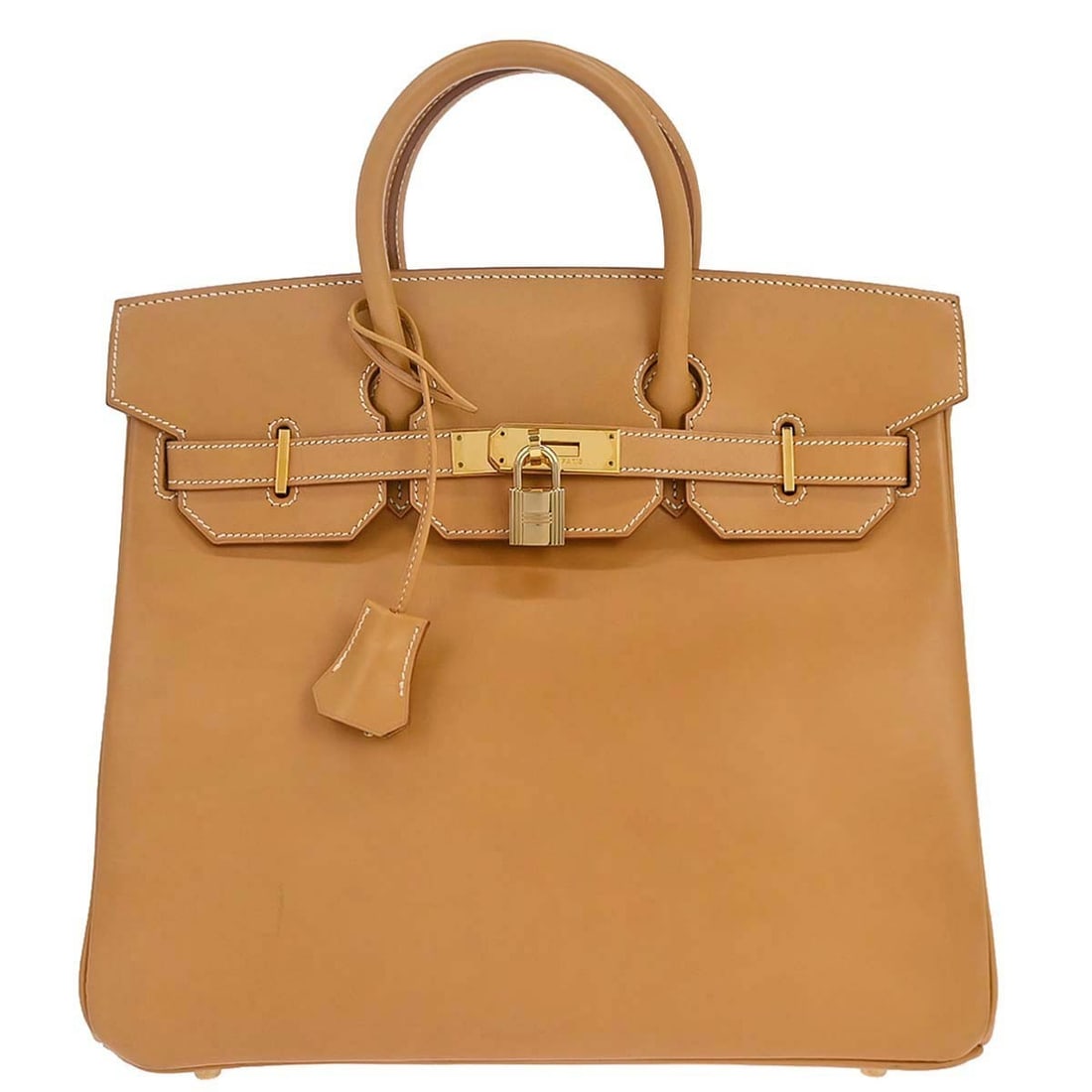 Hermes Haut a Courroies 32 Beige Vache Leather Handbag: Hermes Haut a Courroies 32 Beige Vache Leather Handbag Hermes Haut a Courroies 32 handbag in natural Vache leather with a flap turnlock closure, double handles, and gold-color hardware. This medium ha