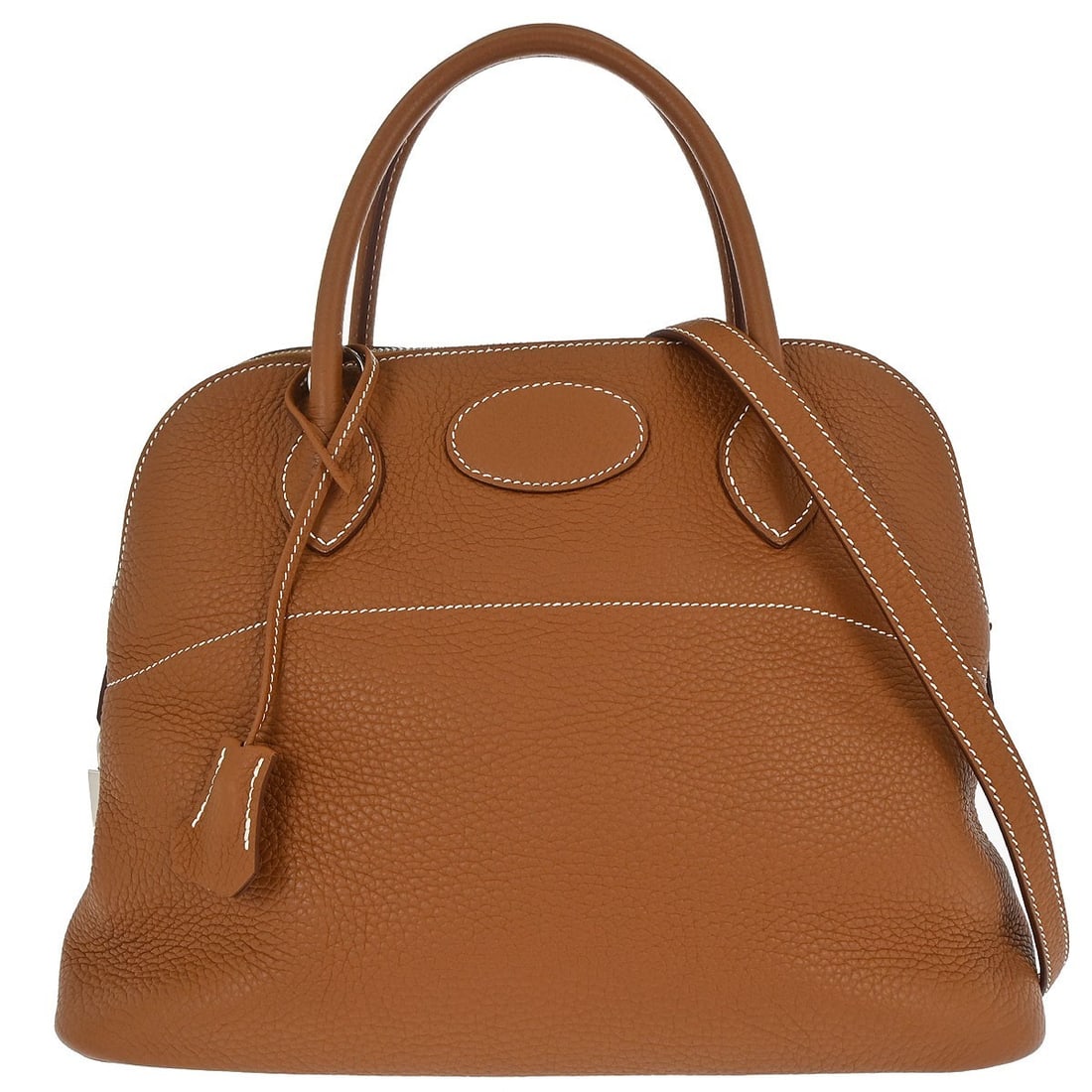 Hermes Bolide 31 Taurillon Clemence Leather 2 Way Satchel: Hermes Bolide 31 Taurillon Clemence Leather 2 Way Satchel Hermes Bolide 31 2-way handbag in Gold Taurillon Clemence leather with silver-color hardware. This satchel-style top handle bag features a zip