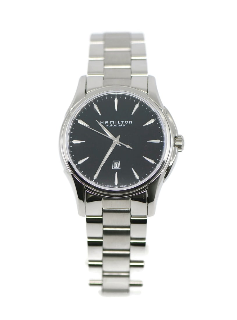Hamilton H32315131 Jazzmaster Viewmatic men's stainless steel wristwatch: Hamilton H32315131 Jazzmaster Viewmatic men's stainless steel wristwatch Hamilton Jazzmaster Viewmatic stainless steel wristwatch with a silver-tone case and bezel, black dial, and silver stainless st