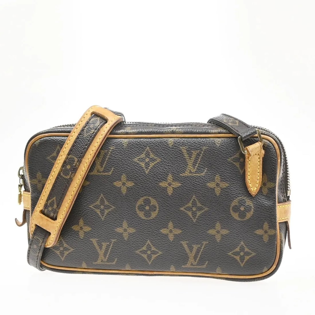 Louis Vuitton Pochette Marly Bandouliere Monogram Canvas Crossbody Bag: Louis Vuitton Pochette Marly Bandouliere Monogram Canvas Crossbody Bag This Louis Vuitton Pochette Marly Bandouliere Bag features the iconic monogram canvas and is designed for unisex use. The bag is 