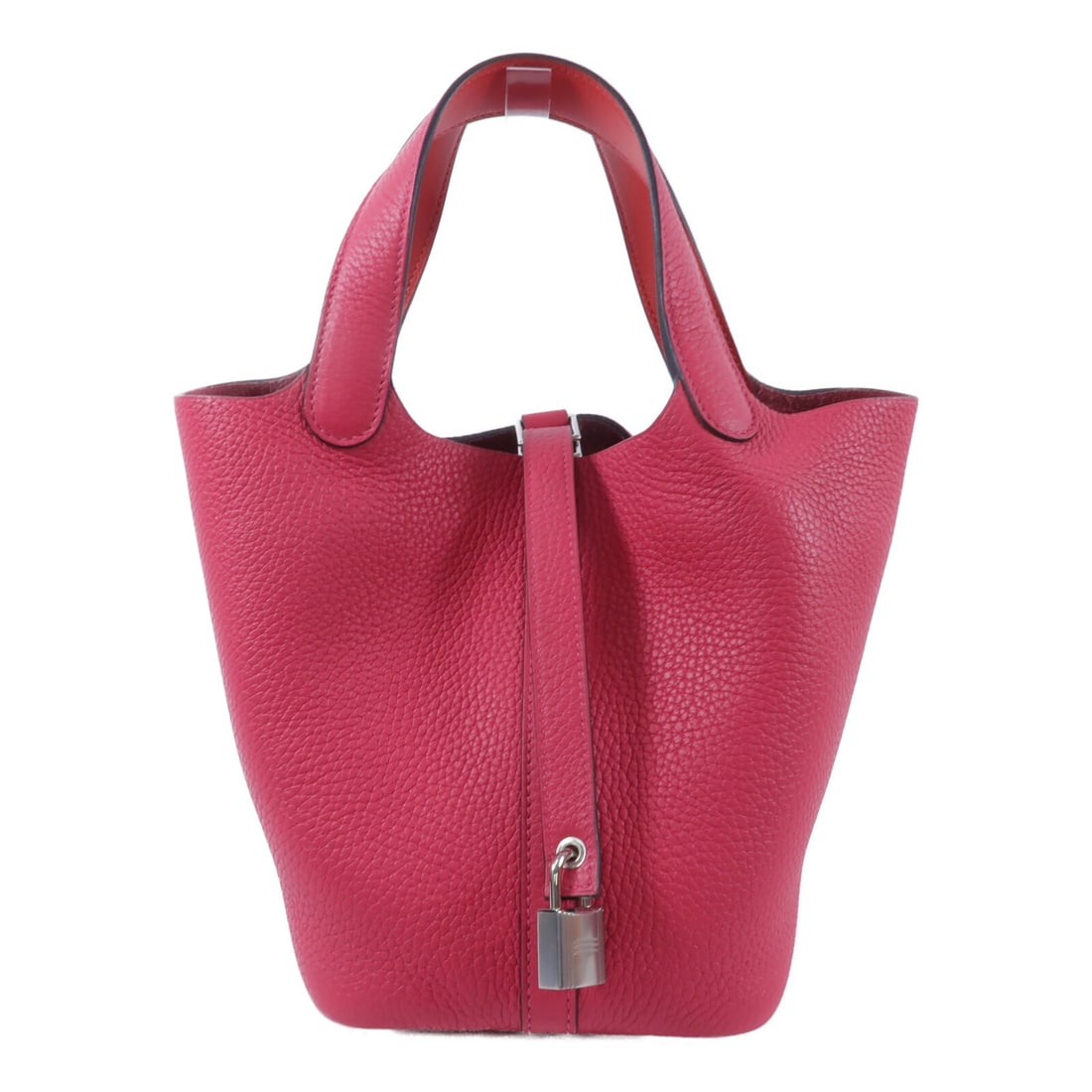 Hermes Picotin PM Taurillon Clemence Tote Bag Rose Mexico PHW: Hermes Picotin PM Taurillon Clemence Tote Bag Rose Mexico PHW Hermes Picotin PM tote bag in Taurillon Clemence leather and calfskin (cowhide), presented in Rose Mexico / Pink. It includes a storage bo