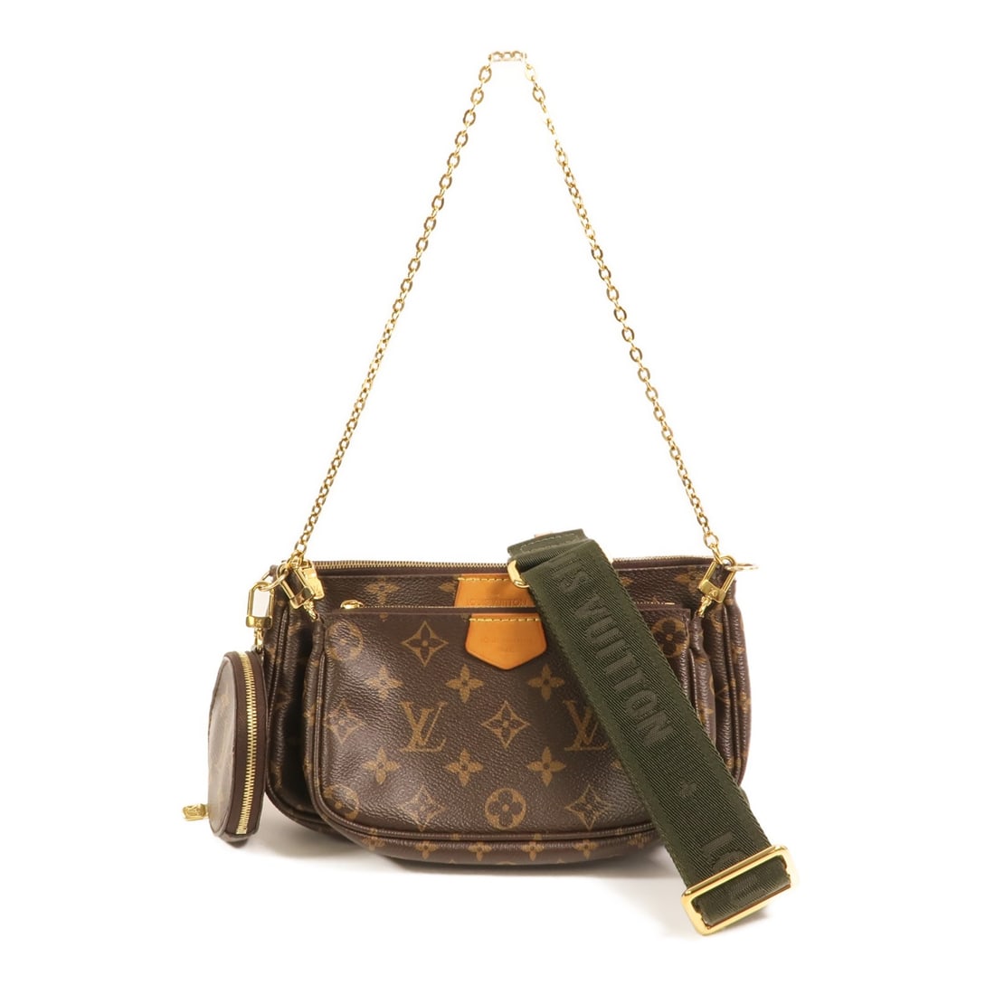 Louis Vuitton M44813 Multi Pochette Accessoires Monogram 2 Way Bag: Louis Vuitton M44813 Multi Pochette Accessoires Monogram 2 Way Bag Louis Vuitton LV Multi Pochette Accessoires 2 Way Shoulder Bag, model M44813, in BrownxBrown. It is made from Monogram and PVC coated