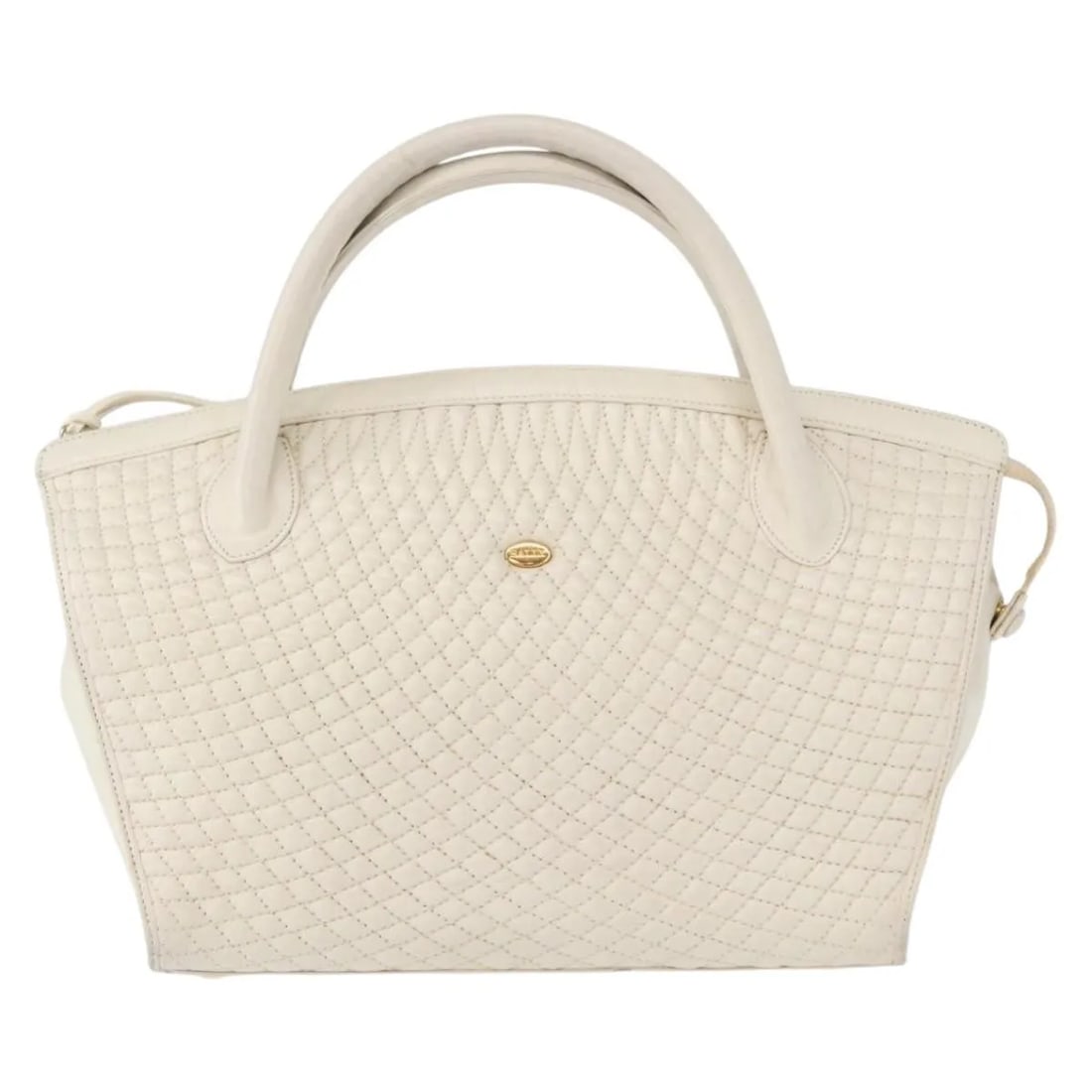 Bally Vintage White Quilted Leather Handbag: Bally Vintage White Quilted Leather Handbag This vintage Bally handbag is crafted from white leather and designed for women. It features a quilted texture and shows signs of use consistent with pre-ow