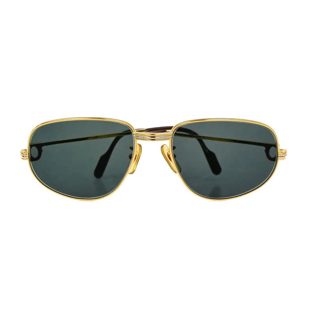 Cartier Romance Unisex Metal Sunglasses Gold Tone France: Cartier Romance Unisex Metal Sunglasses Gold Tone France These Cartier Romance sunglasses feature a gold-tone metal frame in a unisex design. Made in France, the pre-owned sunglasses show some signs o