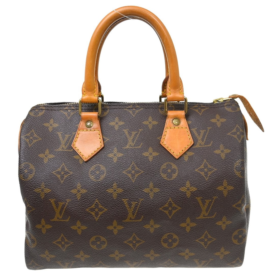 Louis Vuitton Speedy 25 Monogram Canvas Small Duffle Bag M41528: Louis Vuitton Speedy 25 Monogram Canvas Small Duffle Bag M41528 Vintage Louis Vuitton Speedy 25 handbag in brown Monogram canvas with leather trim and double handles. This duffle-style handbag feature
