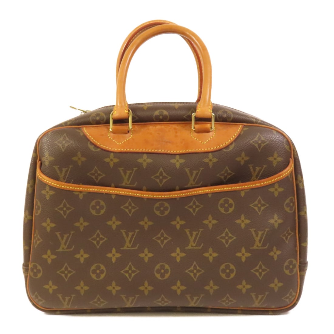 Louis Vuitton Deauville M47270 Monogram Handbag Brown GHW: Louis Vuitton Deauville M47270 Monogram Handbag Brown GHW Louis Vuitton Deauville handbag in brown Monogram and PVC coated canvas, model M47270. Designed for women, it features a regular size, brown f
