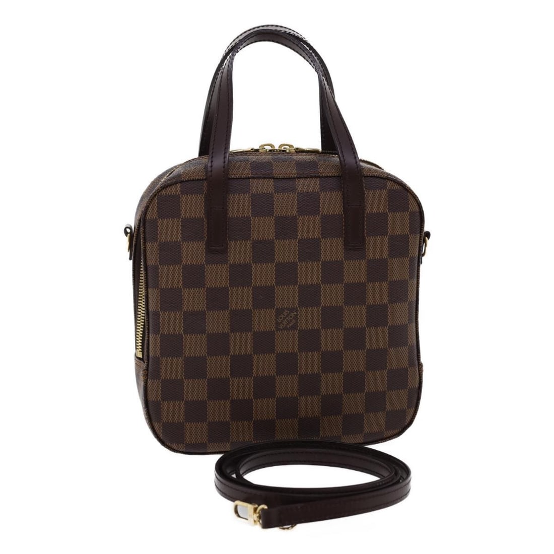 Louis Vuitton Spontini N48021 Damier Ebene Canvas Handbag: Louis Vuitton Spontini N48021 Damier Ebene Canvas Handbag Louis Vuitton Spontini handbag in Damier Ebene canvas. This women's handbag is made in France and includes a dust bag, item box, and shoulder 