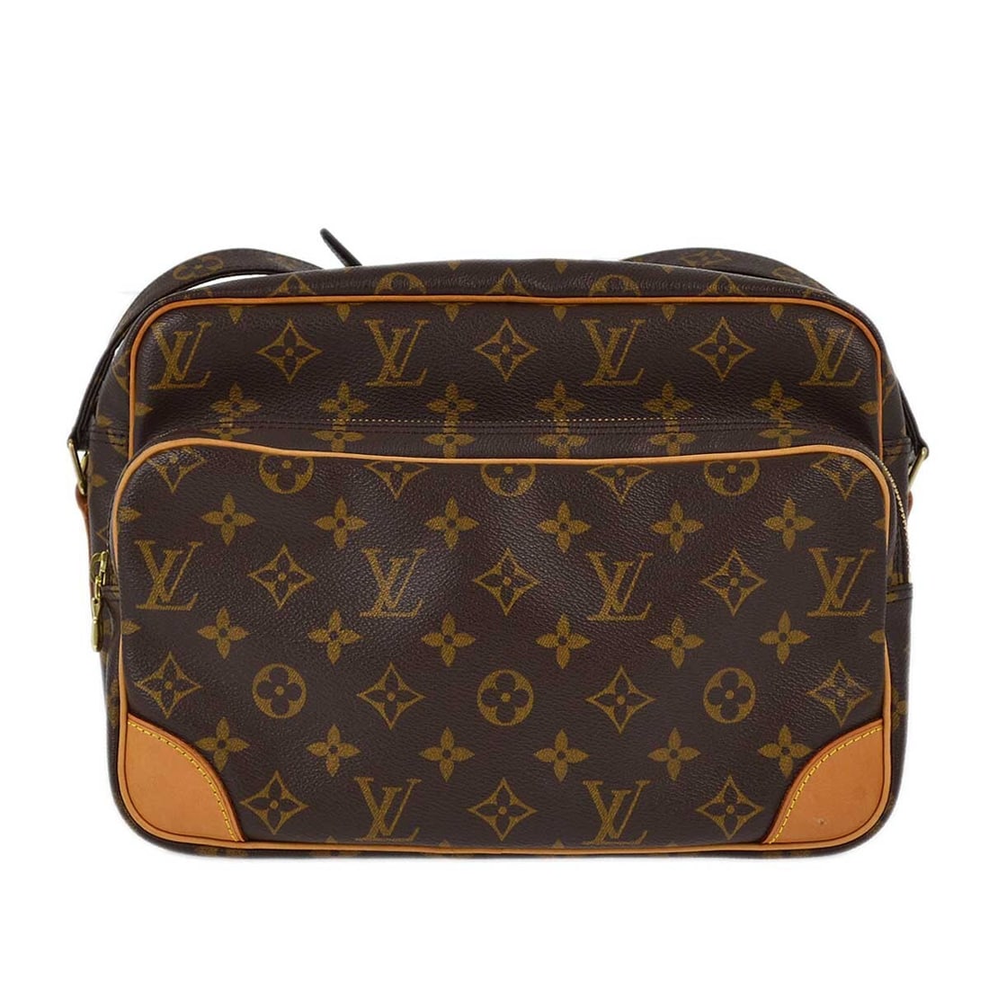 Louis Vuitton Nile M45244 Monogram Canvas Crossbody Bag: Louis Vuitton Nile M45244 Monogram Canvas Crossbody Bag Louis Vuitton Monogram Nile Shoulder Bag, made in France, featuring the Monogram pattern on monogram canvas and leather. This medium-sized women