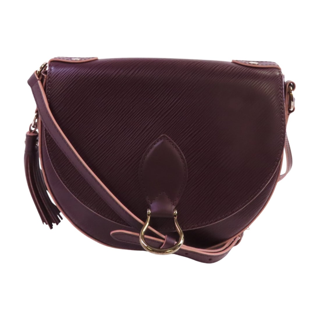 Louis Vuitton Saint Cloud M54157 Epi Leather Shoulder Bag Purple: Louis Vuitton Saint Cloud M54157 Epi Leather Shoulder Bag Purple Louis Vuitton Saint Cloud shoulder bag, model M54157, in dark purple Epi leather with calfskin (cowhide) trim. It features a flap closu