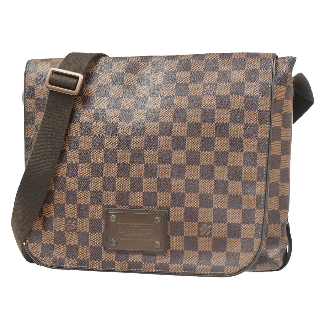 Louis Vuitton Brooklyn Brown Damier Canvas Shoulder Bag: Louis Vuitton Brooklyn Brown Damier Canvas Shoulder Bag This Louis Vuitton Brooklyn Handbag features the signature Damier canvas in a classic brown color. Designed as a unisex accessory, it offers bot