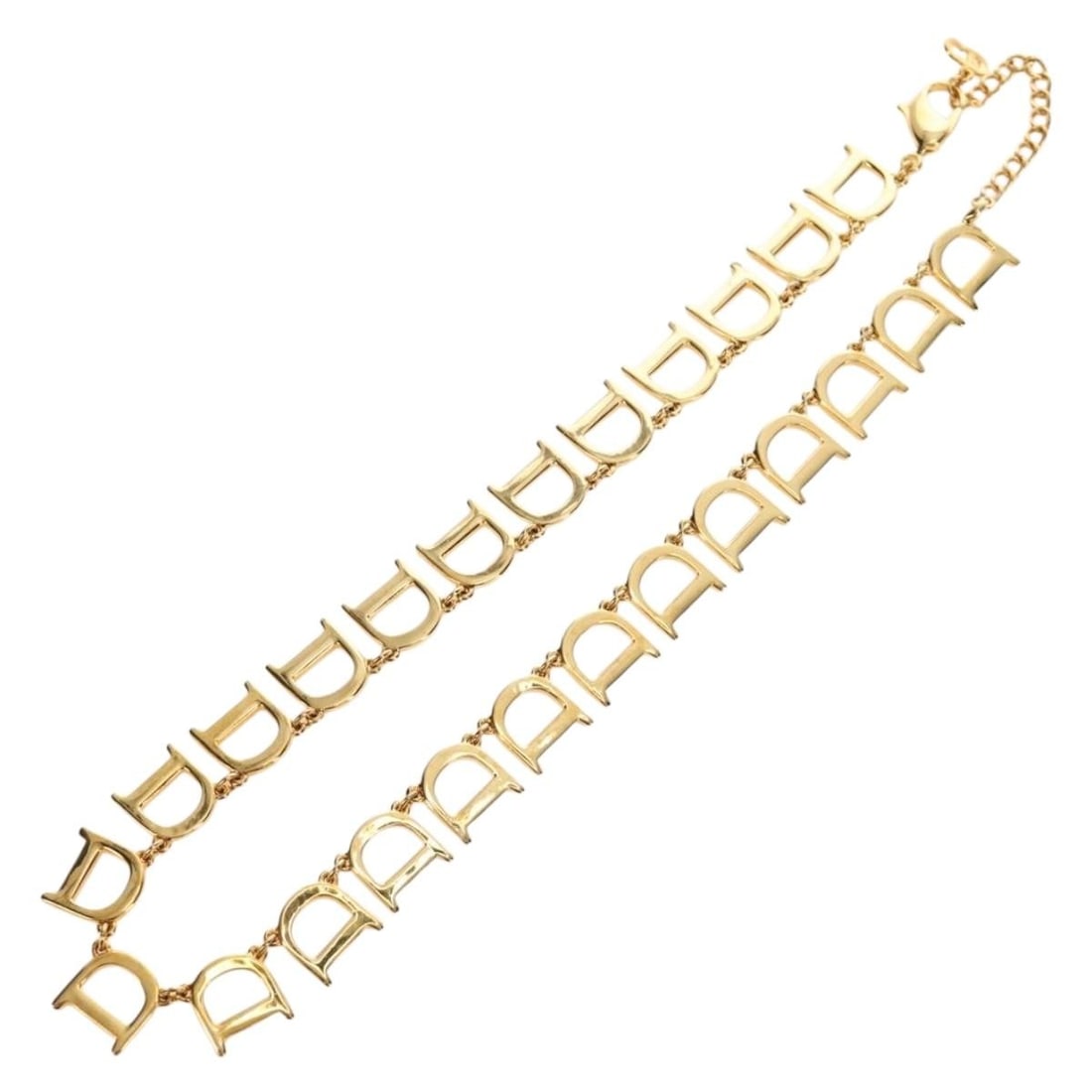 Christian Dior Gold Tone Metal Necklace with Dust Bag Box: Christian Dior Gold Tone Metal Necklace with Dust Bag Box Christian Dior gold-tone metal necklace in very good condition. It comes with a dust bag and item box. The necklace measures approximately 46 