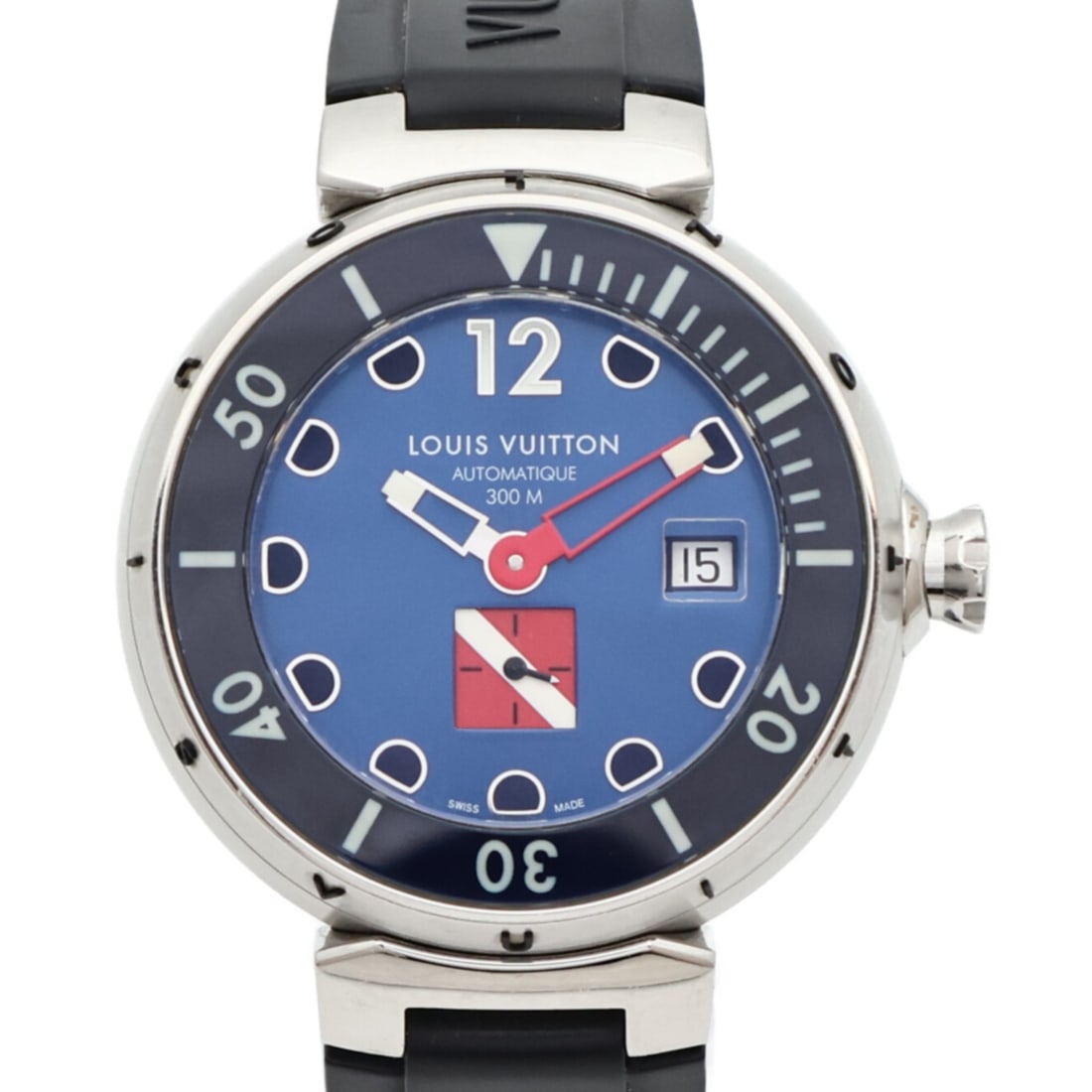 LOUIS VUITTON Q103F Tambour Diving automatic mens watch blue (1 of 11)