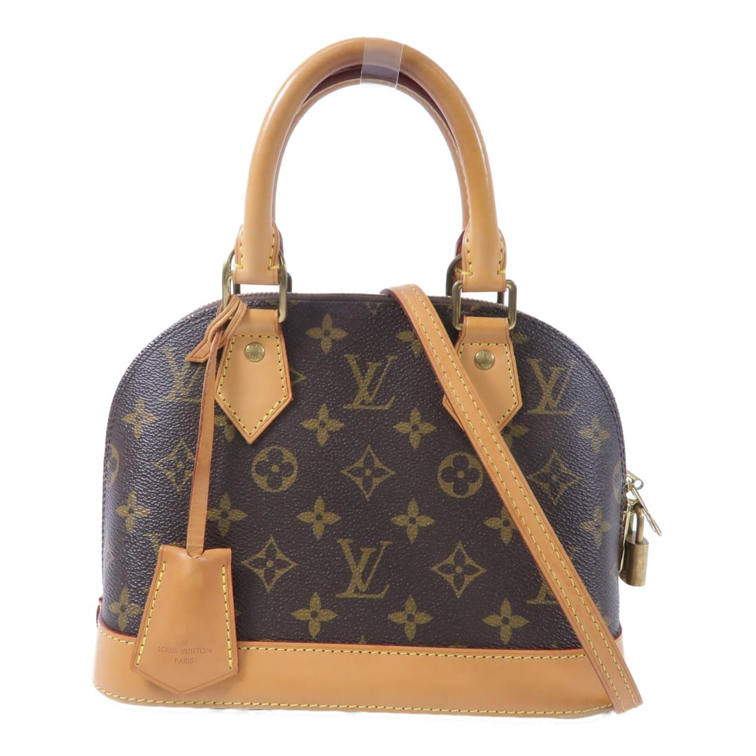 Louis Vuitton Alma BB Monogram 2 Way Bag Brown M53152: Louis Vuitton Alma BB Monogram 2 Way Bag Brown M53152 Louis Vuitton Alma BB 2 Way Shoulder Bag in brown Monogram PVC coated canvas. This handbag features gold-tone hardware, a top handle, and a should