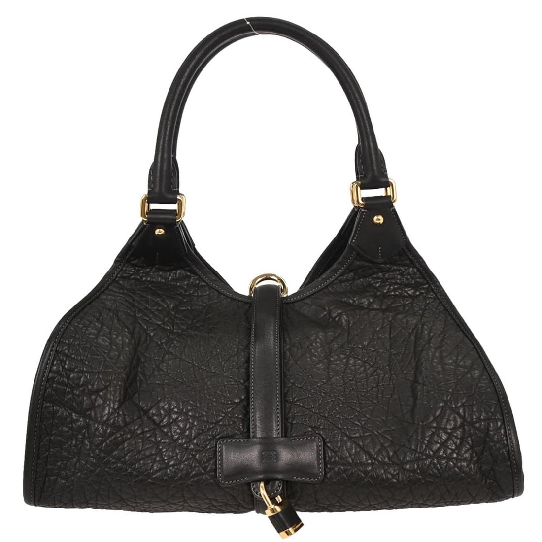 Loewe Medium Black Leather Top Handle Bag with Keys Padlock (1 of 10)