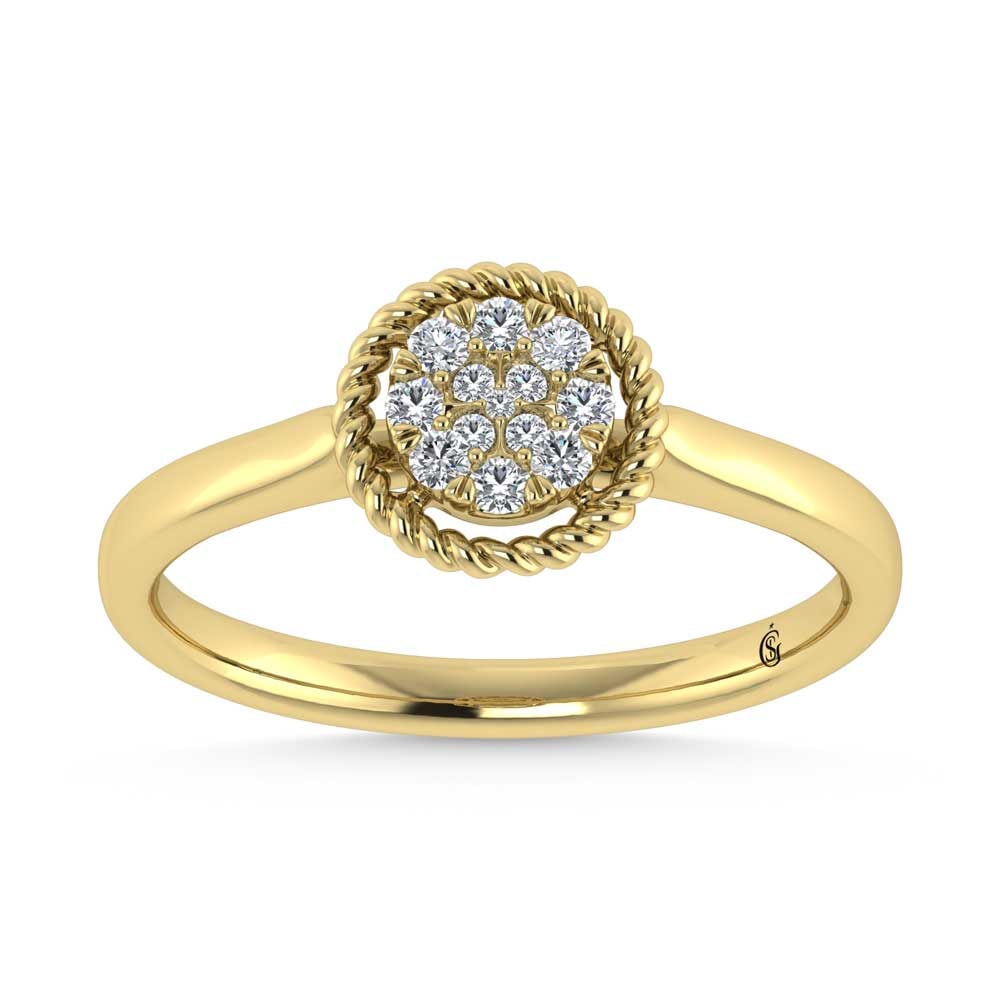 14K Yellow Gold Diamond 1/10 Ct.Tw. Fashion Ring: 14K Yellow Gold Diamond 1/10 Ct.Tw. Fashion Ring 14k Yellow Gold Stone Color: G-h Stone Clarity: I1 Each ring is presented in standard size 6.5. Complimentary resizing is available between sizes 510 (