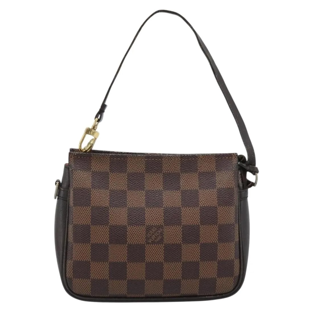 Louis Vuitton Trousse Make Up Brown Canvas Cosmetic Pouch: Louis Vuitton Trousse Make Up Brown Canvas Cosmetic Pouch Louis Vuitton Trousse Make Up Damier cosmetic pouch in brown canvas, made in France. It is described as a female model with a fair condition, 