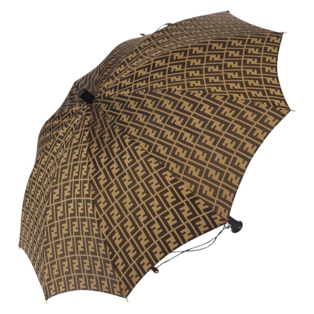 FENDI Zucca Canvas Nylon Umbrella Black Brown Italy: FENDI Zucca Canvas Nylon Umbrella Black Brown Italy Fendi umbrella in black and brown Zucca canvas and nylon. Made in Italy, this item is in very good condition with slight rubbing and stain on the in