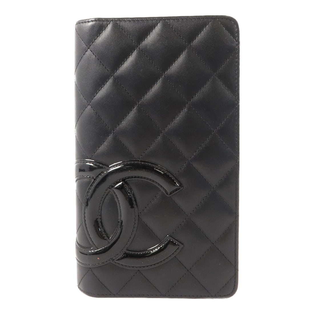 CHANEL Cambon A26717 Long Wallet Black Calfskin CC SHW: CHANEL Cambon A26717 Long Wallet Black Calfskin CC SHW CHANEL CC SHW Cambon Long Wallet A26717 is a black calfskin leather long wallet with a black and pink color combination. It features four open po