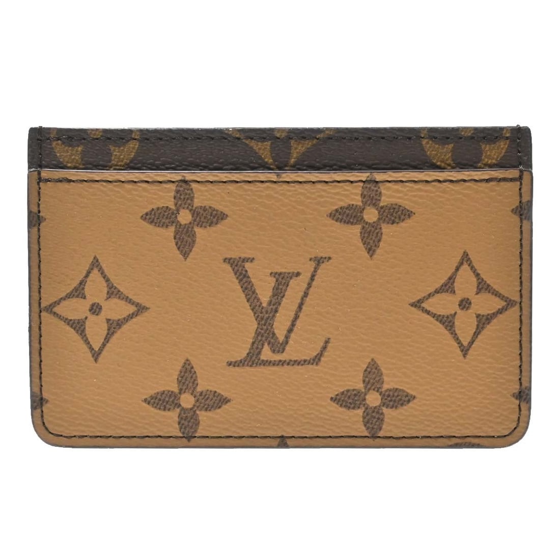 Louis Vuitton M69161 Monogram Canvas Card Wallet Brown: Louis Vuitton M69161 Monogram Canvas Card Wallet Brown Louis Vuitton Monogram Reverse Card Holder is a women's card wallet in brown Monogram Canvas with leather accents and logo detail. It features tw