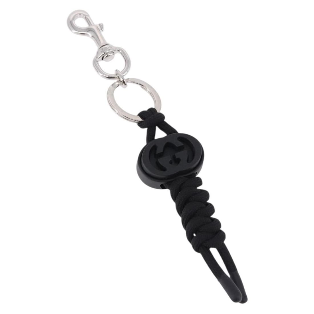 Metal Key Holder Gucci Black Silver Tone Italy: Metal Key Holder Gucci Black Silver Tone Italy GUCCI key holder in metal with a black and silver color scheme. Made in Italy, this women's accessory includes a dust bag and item box. It measures appro