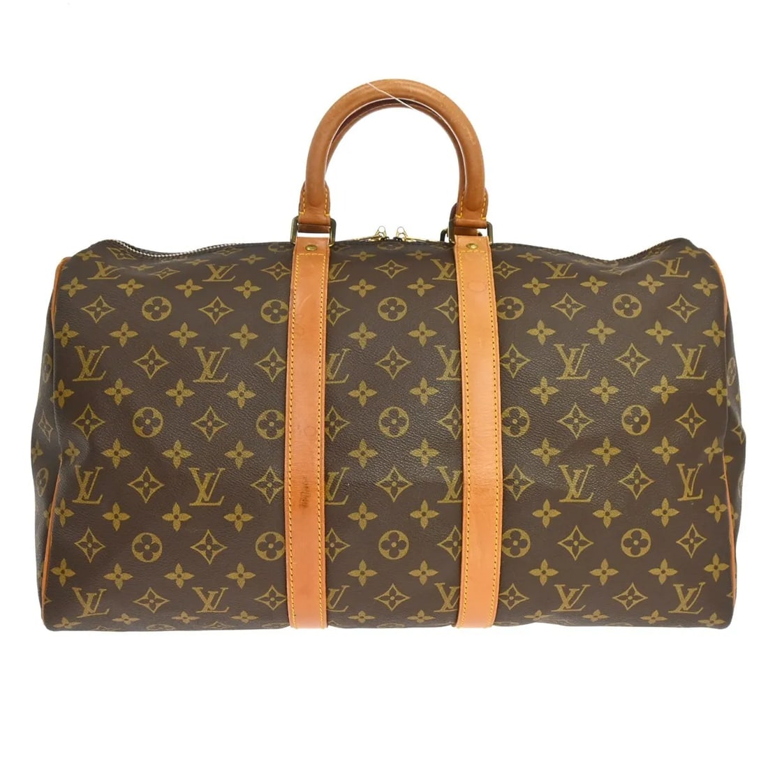 Louis Vuitton Keepall unisex brown canvas travel bag: Louis Vuitton Keepall unisex brown canvas travel bag Louis Vuitton Keepall in brown monogram canvas with a unisex design. Made in France, this bag is presented in good overall condition with scuffs, s