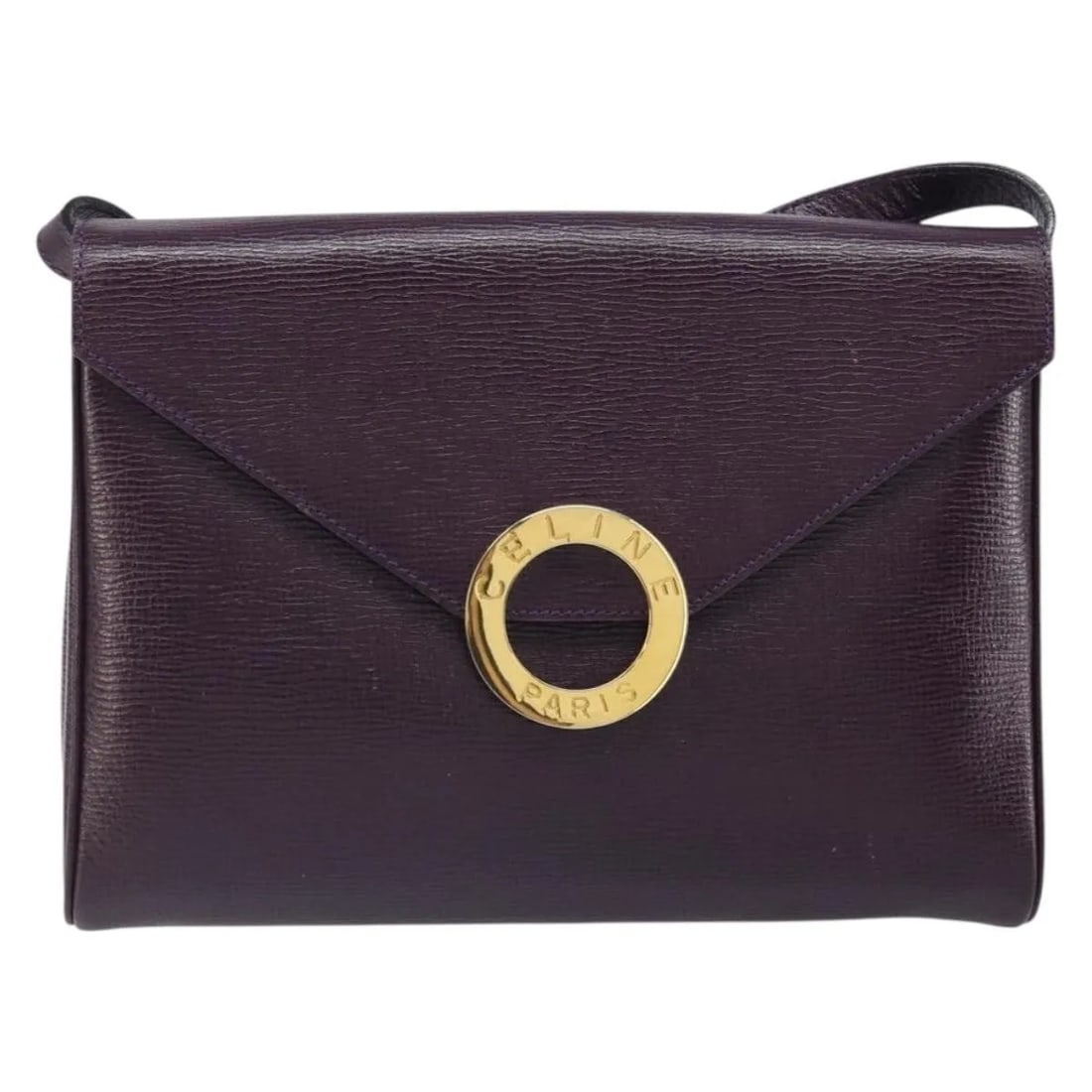 Celine Circle Logo purple leather shoulder bag: Celine Circle Logo purple leather shoulder bag This Celine Circle Logo Shoulder Bag is crafted from purple leather and features a signature circular logo design. Designed for women, the bag offers amp