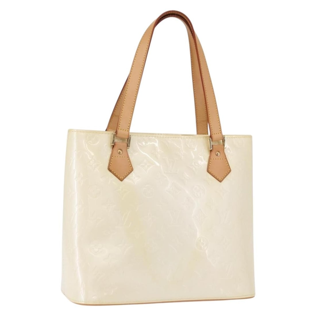 Louis Vuitton Houston Vernis Patent Leather Handbag Perle M91342: Louis Vuitton Houston Vernis Patent Leather Handbag Perle M91342 Louis Vuitton Monogram Vernis Houston handbag in Perle patent leather. This bag is made in Spain and comes with a dust bag. It features