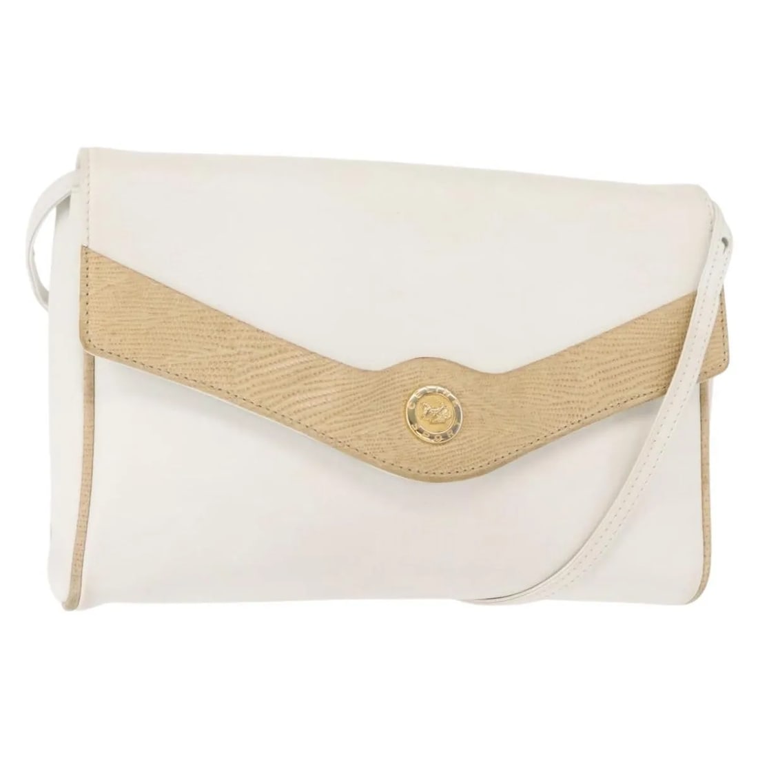 Celine Leather White Shoulder Handbag 25cm by 15cm by 5cm: Celine Leather White Shoulder Handbag 25cm by 15cm by 5cm This Celine shoulder bag for women is crafted from white leather and features a compact design suitable for everyday use. It shows signs of we