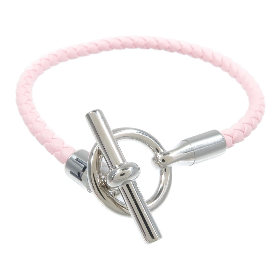 Hermes Glenan Bracelet Rose Sakura Swift Leather PHW: Hermes Glenan Bracelet Rose Sakura Swift Leather PHW Hermes PHW Glenan Bracelet in Swift leather with Rose Sakura color. The bracelet is described with Vaux Swift leather and calfskin (cowhide), and i